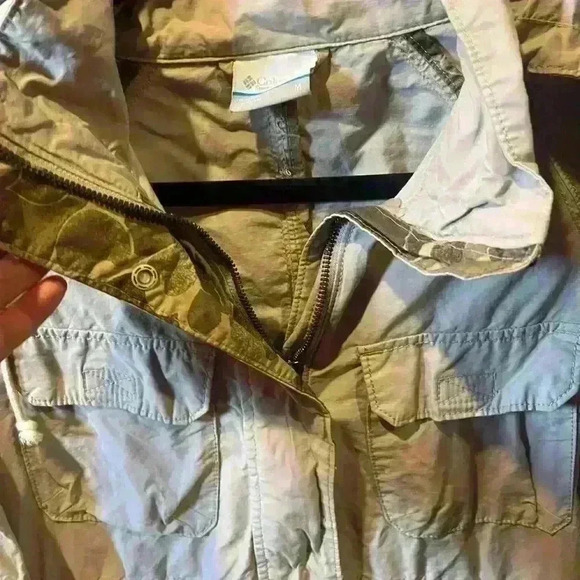 Women’s Columbia Cream Light Weight Jacket Water Resistant Medium - Picture 3 of 5